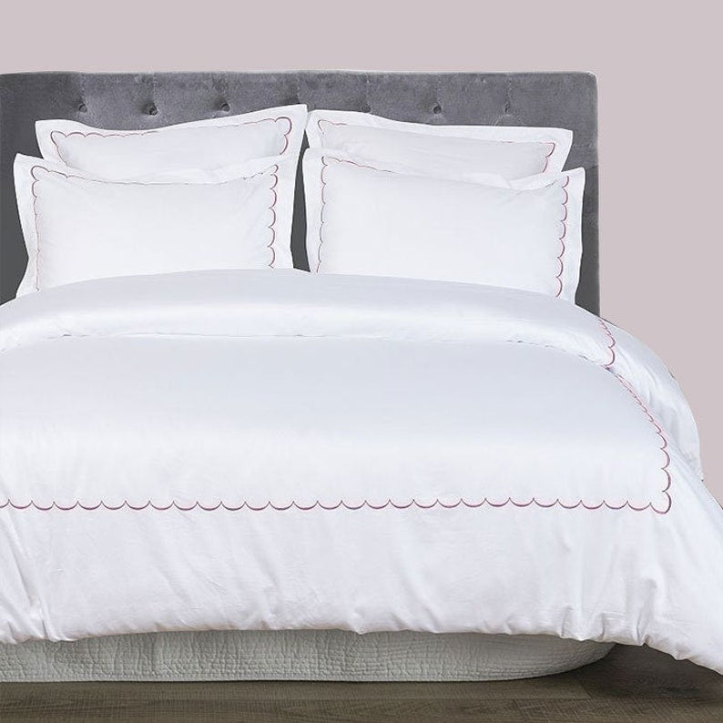 Scallops - Linen Cotton Embroidered Edge Duvet Cover Sets