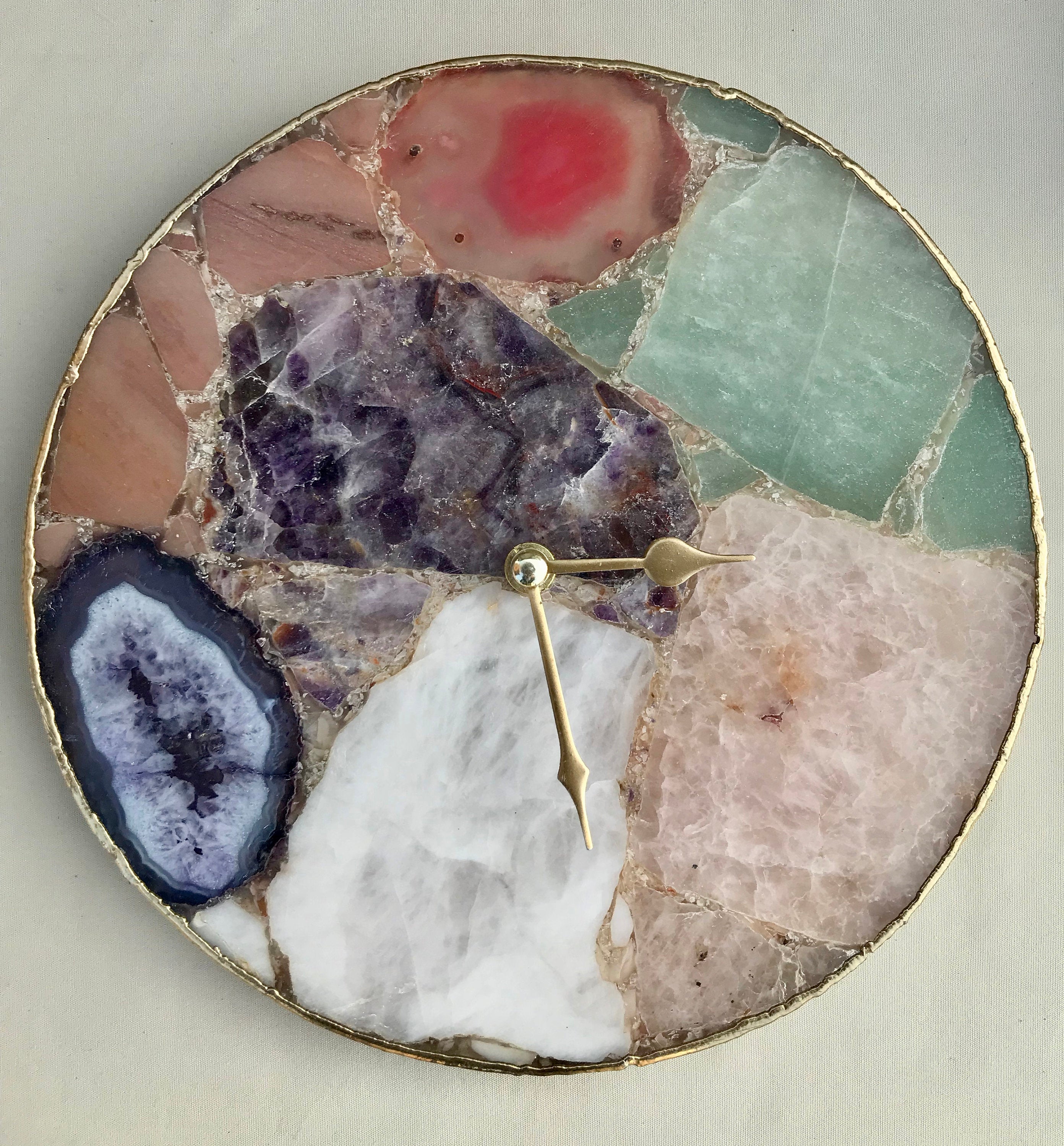 Exclusive Multicolor Large Agate Wall Clock| 12" Diameter