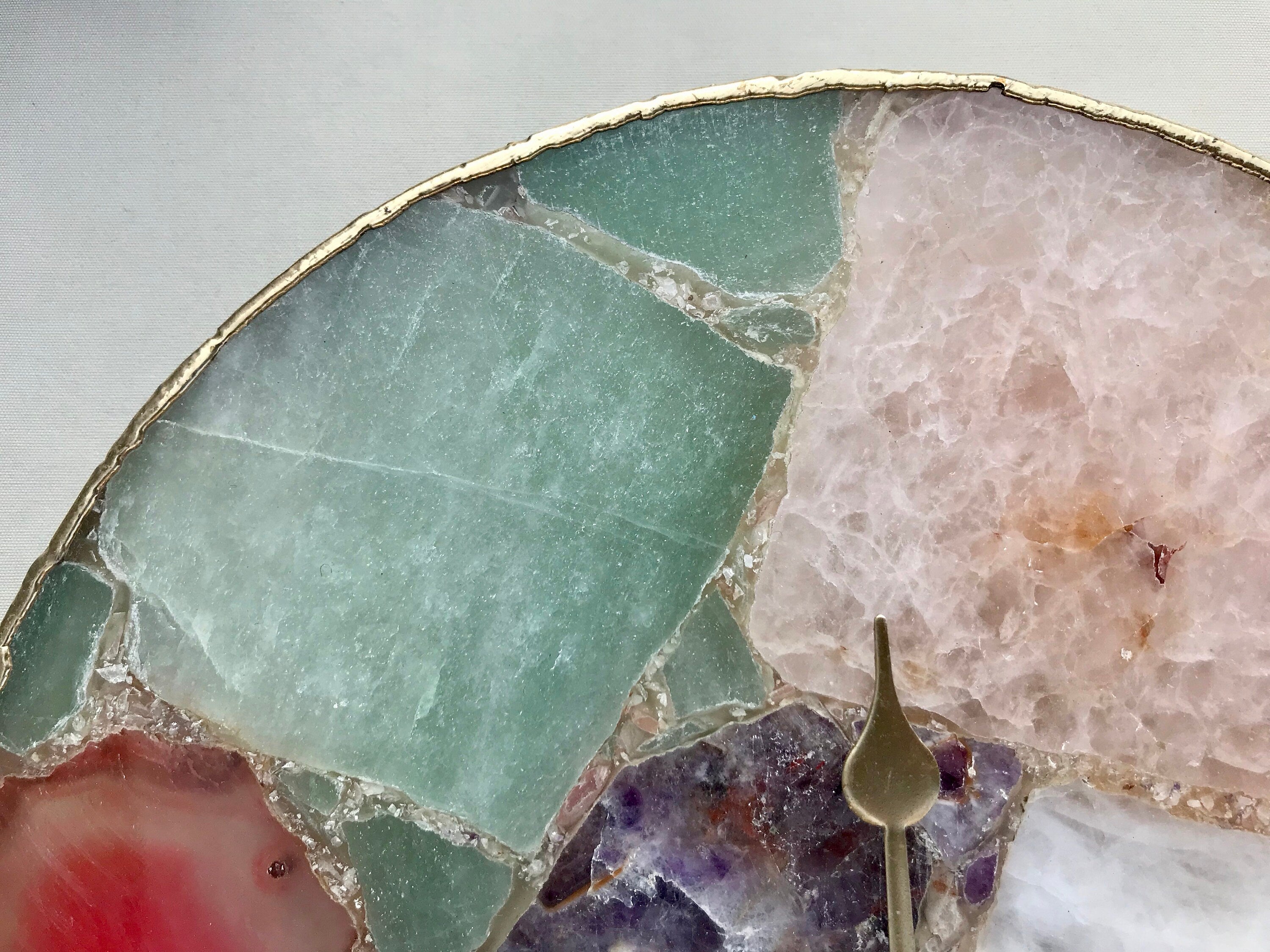 Exclusive Multicolor Large Agate Wall Clock| 12" Diameter