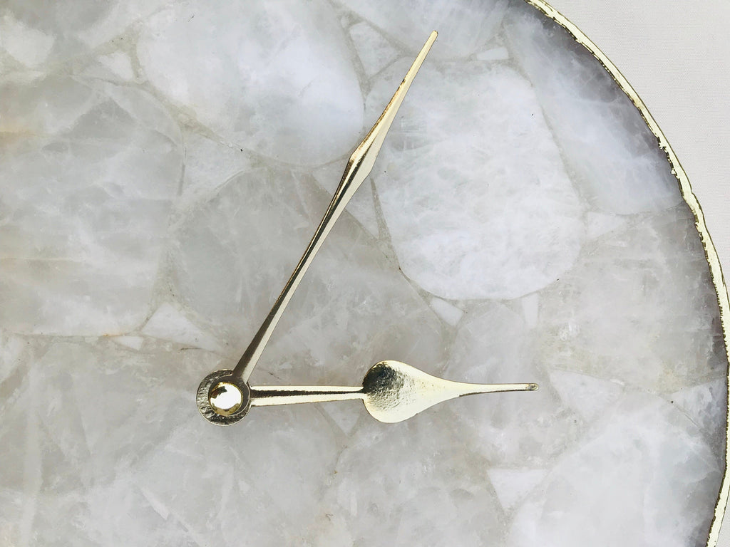 Large Clear Crystal Agate Wall Clock/Personalised Momento