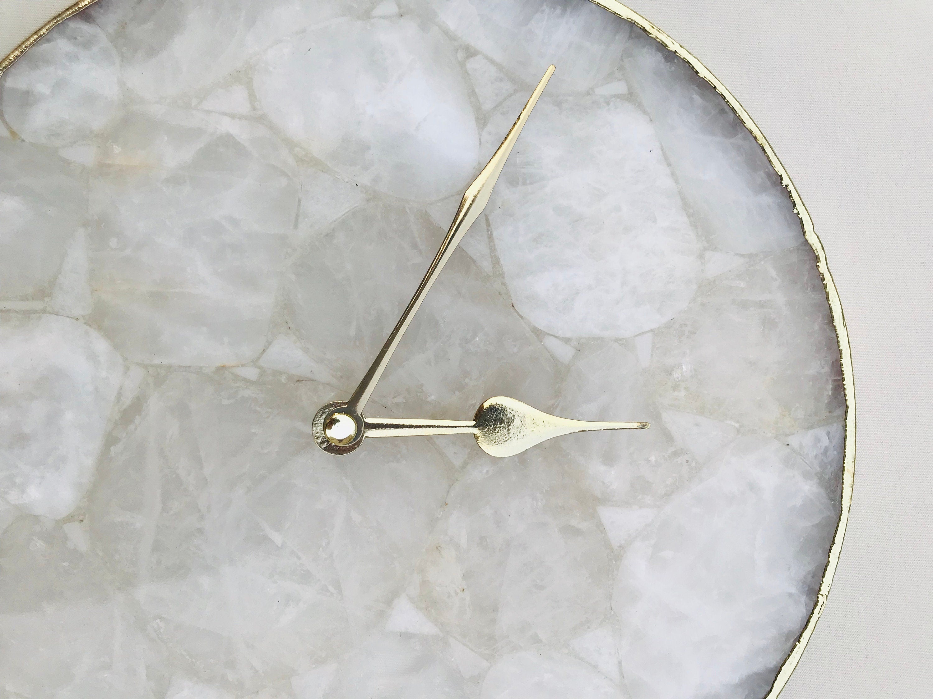 Large Clear Crystal Agate Wall Clock/Personalised Momento