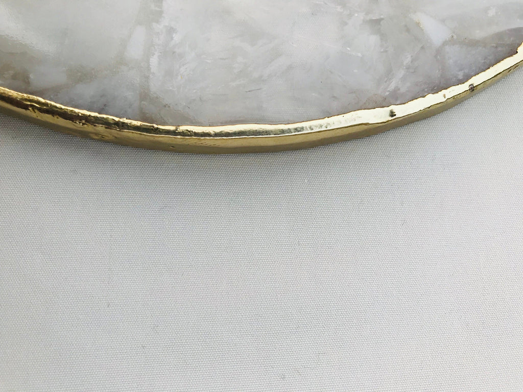 Large Clear Crystal Agate Wall Clock/Personalised Momento