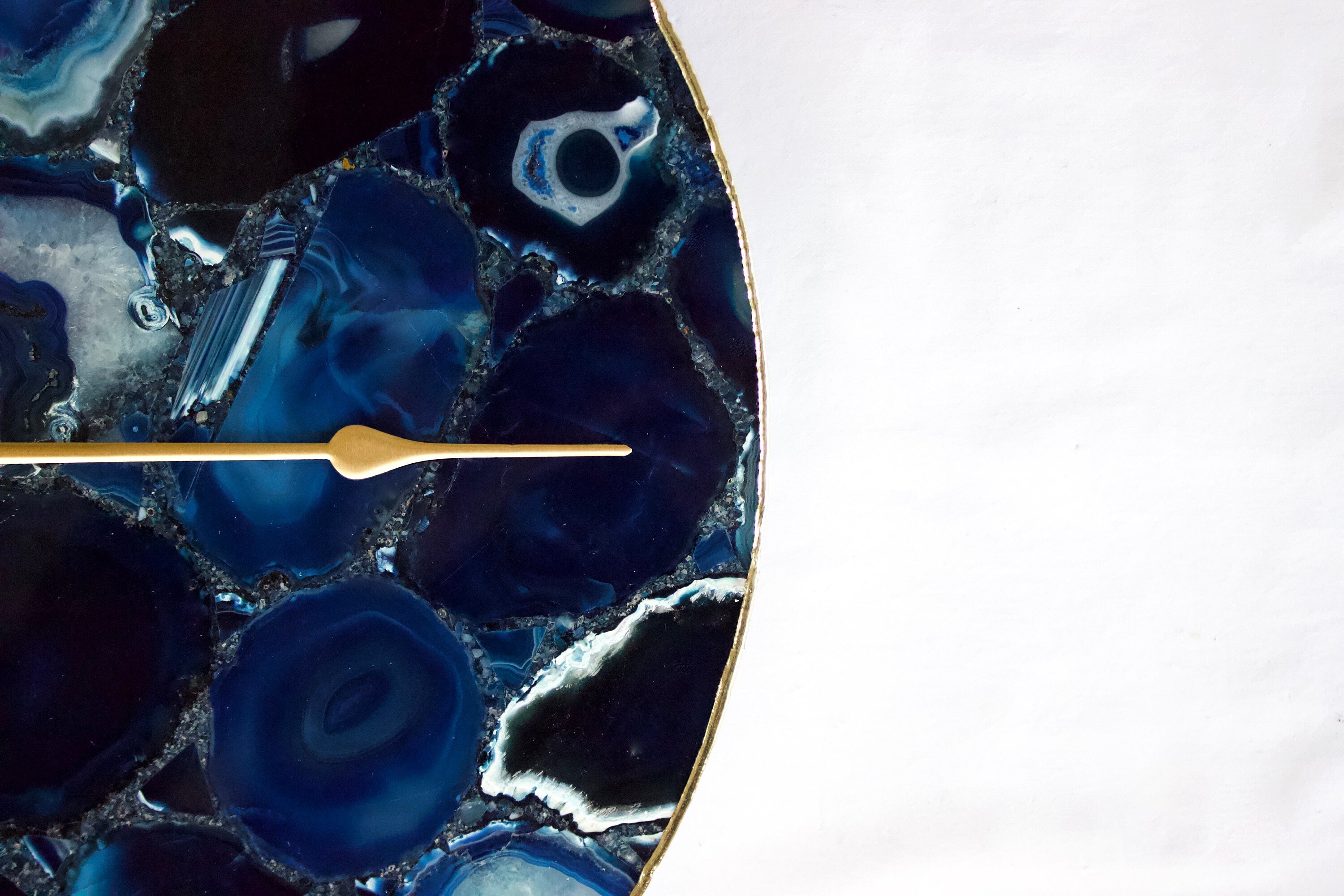 Blue Agate Wall Clock | Circular