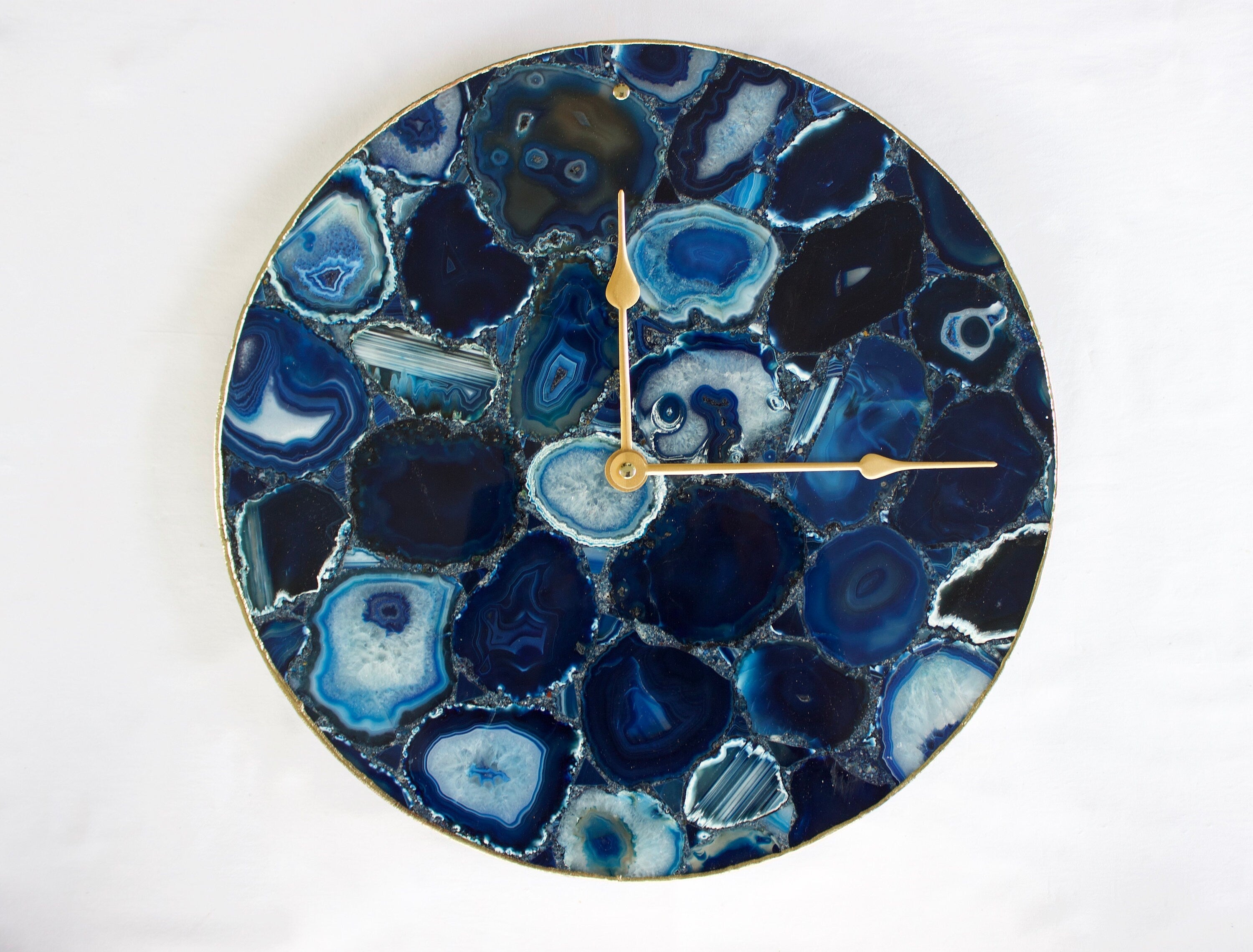 Blue Agate Wall Clock | Circular