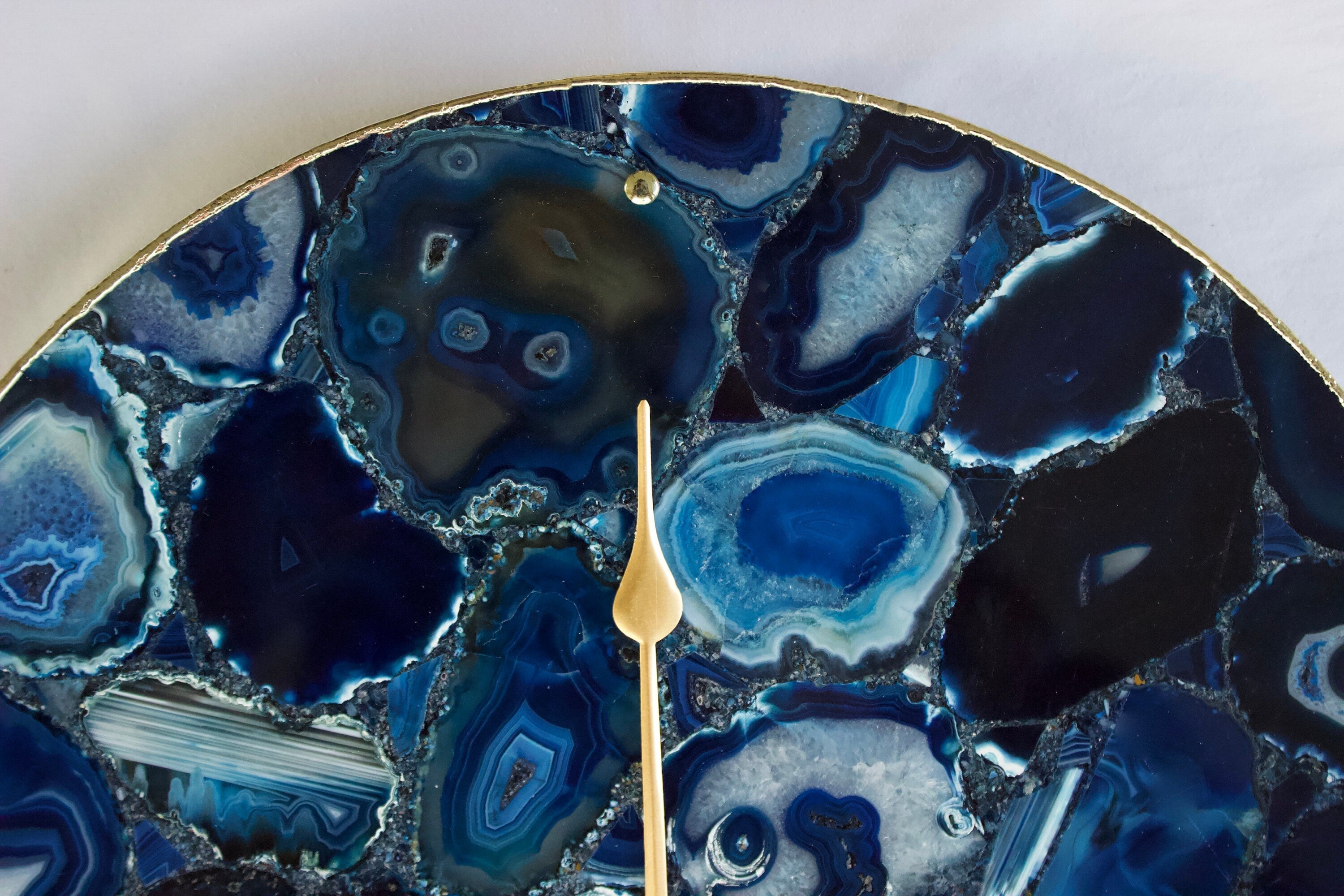 Blue Agate Wall Clock | Circular