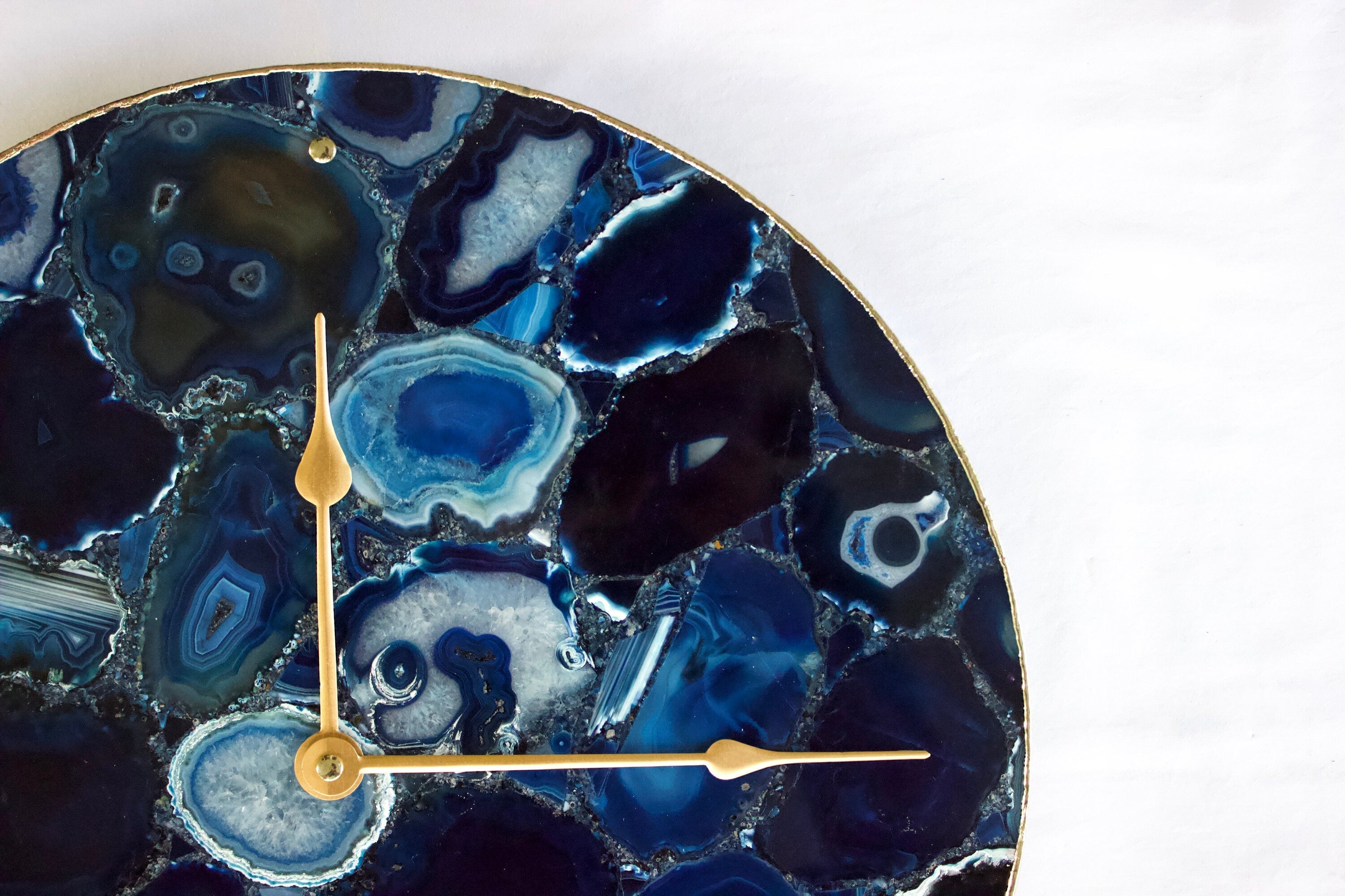 Blue Agate Wall Clock | Circular