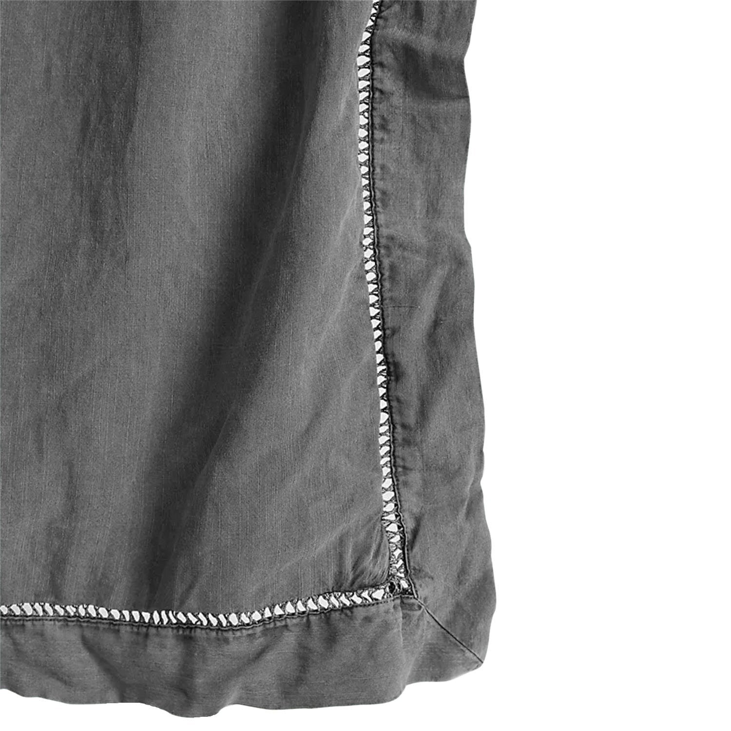 Embroidered Edge Light Grey 100% Pure Linen | Linen Cotton Mix | 3 Piece Duvet Cover Set | 4 Piece Sheet Set | Handmade | Pre-washed | Soft